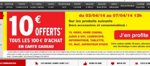 Darty : 10 euros offert part tranche de 100 d’achats en informatique, tv, tablette …