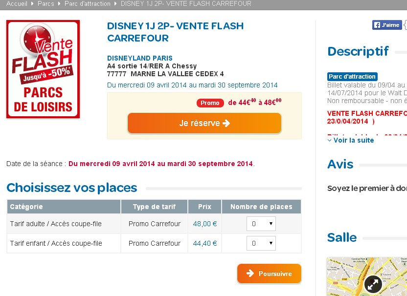 Disneyland paris billets à 48 ou 44 euros valables jusqu