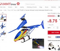 Helicopter radiocommandé pas cher : 8.75 euros voire meme 7.88 euros port inclus