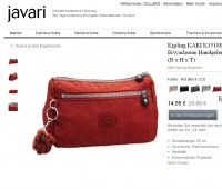 15 euros la pochette – trousse à maquillage Kipling contre le double normalement