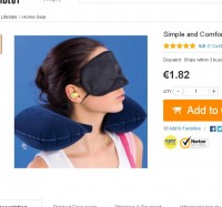 1.82 euros le kit de voyage en avion ( oreiller , masque, bouchons d’oreilles  ) .. port inclus