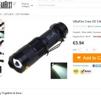 Lampe de poche 350 lumens à 2.41 euros port inclus