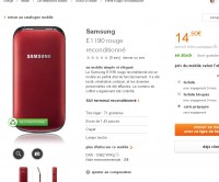 14.9 euros le mobile samsung e1190 en reconditionné avec 5 euros de communications en prépayée