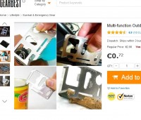 0.72 euros l’outil multifonction  ( couteau , decapsuleur , scie ..)