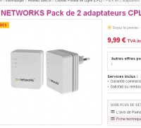 Bon plan réseau : moins de 10 euros les deux plugs cpl 500mbits .. toujours disponibles