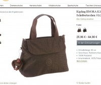 Sac portée kipling Enora à 26 euros port inclus
