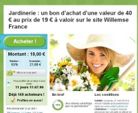 Willemse : 19 euros le bon d’achat de 40  .. toujours dispo
