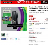 Xbox360 250go kinect + 3 jeux à 225 euros, Xbox360 250go + 2 jeux à 155 euros