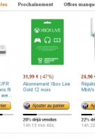 Abonnement Xbox Live Gold à 31.99 euros