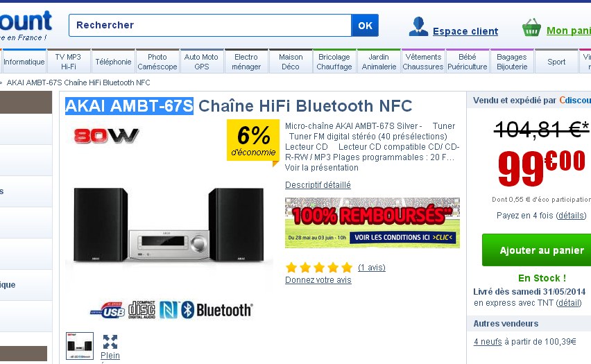 Rare chaîne hifi Akai M5 - Photo, audio & vidéo