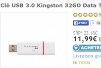 Moins de 12 euros une clé usb3 32go kingston port inclus