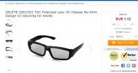 1.12 euros la paire de lunettes 3d passives