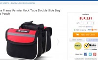 2.83 euros port inclus la double sacoche pour vélo