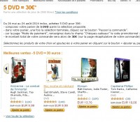 5 dvd pour 30 euros dont certains très récents …