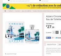 23.20 euros port inclus l’eau de toillette Chrome Limited edition 100ml