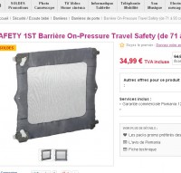 Puericulture : barriere de securité transportable à 35 euros port inclus