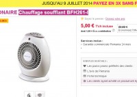 5 euros le chauffage soufflant d’appoint bionaire ( plus de 25 ailleurs)