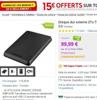 Autour de 85 euros un disque dur 2to 2.5 pouces le 29 juillet
