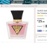 22 euros les eau de toilette Guess Seductive 30ml  port inclus (le double généralement)