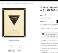 Eau de toilette guess seductive 50ml à 33 euros port inclus
