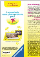 Bon plan puzzle : 15 euros de jeux ravensburger achetés = 1 puzzle photo 500 pieces pour 1 euro