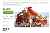 Plateau fruits de mer à moitié prix dans les restaurants Amarine . encore disponibles