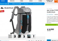 Sac à dos de randonnée quechua 20l à 12 euros