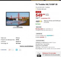 Smart tv 3d 50 pouces toshiba à 460 ou 470 euros