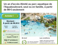 Abonnements annuels Aquaboulevard à prix reduits ( 99 euros pour adulte)