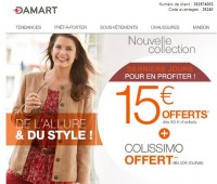 Damart : 15 euros de remise pour 50 d’achats et livraison gratuite