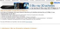 5 blu ray 3d achetés = lecteur BR 3d  à 1 euro … Moins de 100 euros l’ensemble … toujours dispo