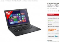 250 euros un pc portable 15 pouces 4go de mémoire vive