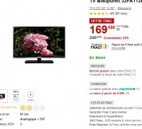 Tv 32 pouces à 169 euros