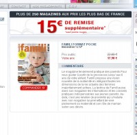 2.9 euros l’abonnement de 12 numéros de Famili  .. toujours disponible