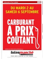 Carburants à prix coutants chez intermarché du 2 au 6 septembre ..dernier jour