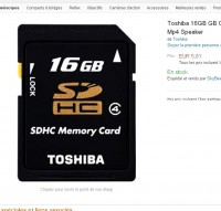5.81 euros port inclus la carte mémoire SD de 16go Toshiba… toujours disponible