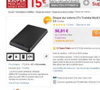 Bon plan stockage : 87 euros un disque dur 2.5 2to + une carte micro sd 8go port inclus