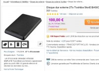 Disque dur 2.5 pouces 2to à 85 euros