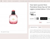 bon plan parfums:  39.22 euros l’eau de toilette YSL Paris Premieres Roses 125 ml