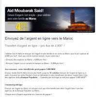 Envoi d’argent au Maroc avec western union à 4.9 euros quelque soit le montant