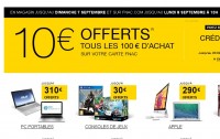Fnac : pour les adherents 10 euros offerts par tranche de 100 d’achats … jusqu’au 8 septembre