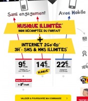 9.99 euros par mois le forfait mobile 3h / 2go avec musique illimitée universal