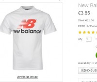 Tee shirt New Balance pas cher : 3.85 euros port inclus