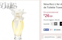 23 euros l’eau de toilette l’air du temps de Nina Ricci
