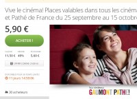 Billets cinema gaumont pathe à 5.9 euros
