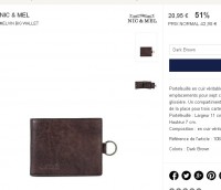 Portefeuille cuir hommes nic and mel à 21 euros port inclus