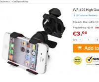 Support smartphone pour vélo pas cher à 3.04 euros port inclus