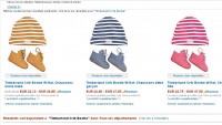 Bon plan bébé:  coffret naissance Timberland entre 20 – 25 euros (chaussons + bonnets )