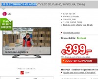 Tv 3d 42 pouces wifi LG à 399 euros port inclus