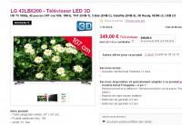 Tv 3d 42 pouces pas chère à 350 euros